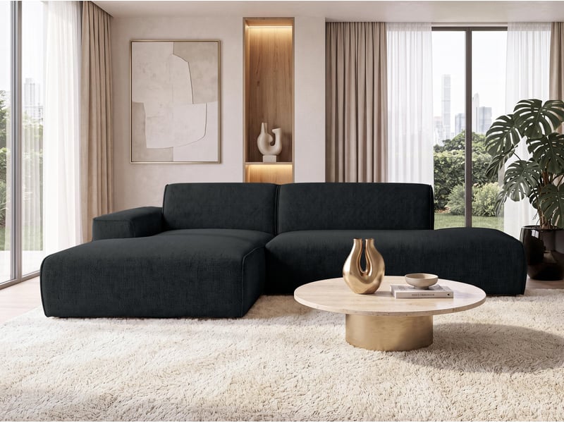 Canapé d'angle moderne didim duo, 288 cm, couleur rose, revętement en chenille g Didim Duo - Conforama C