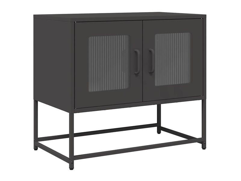  Meuble tv - banc tv - meuble de rangement noir 68x39x60,5 cm acier laminé à froid  - Conforama A