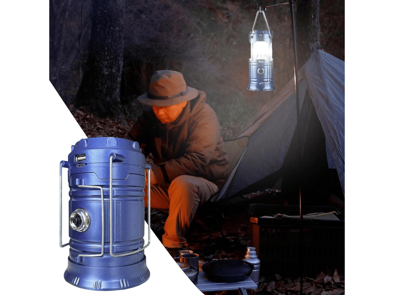  Lampe de camping, lampe solaire portable et pliable, 3 modes d'éclairage avec poignée pour activités en plein air  - Conforama D