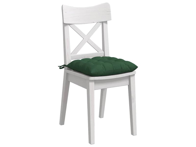  Lot de 4 coussins de siège, coussins décoratifs tissu en velours côtelé vert foncé cf59997  - Conforama C