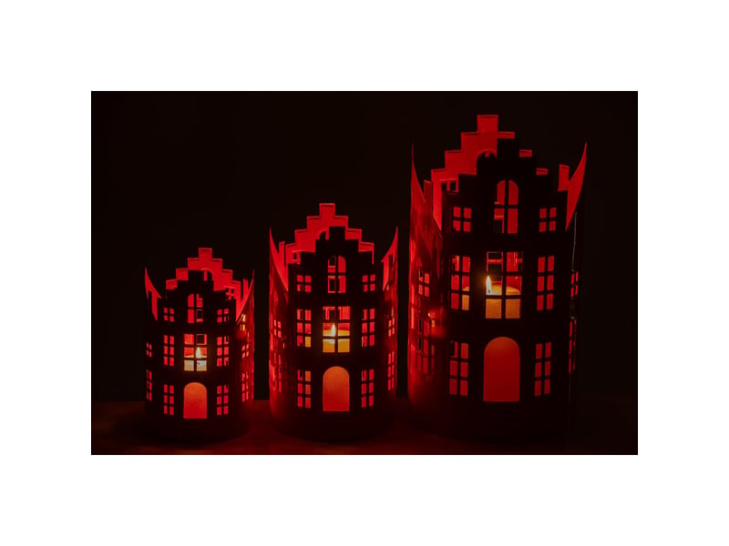  Lot de 3 photophores maison simon 35cm fuchsia  - Conforama C