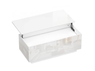 Table basse rectangulaire coloris blanc ULEVR  - 48 cmx102 cm
