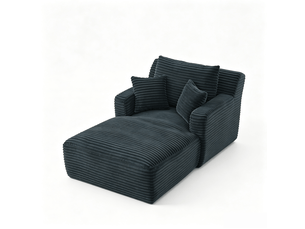 Méridienne moderne gris foncé en velours côtelé - canapé salon compact avec confort relaxe et design élégant