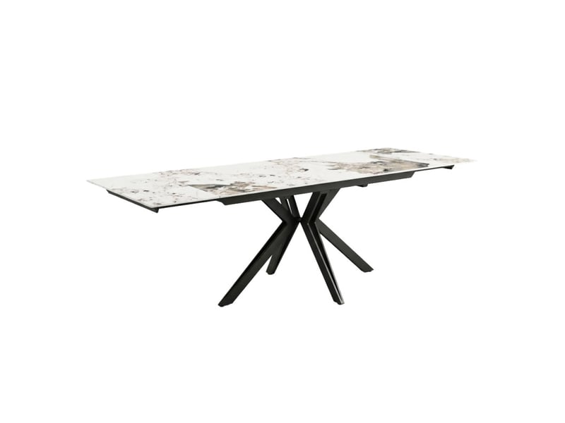  Table extensible 160-240 cm céramique blanc marbré pieds métal – allegri  - Conforama A