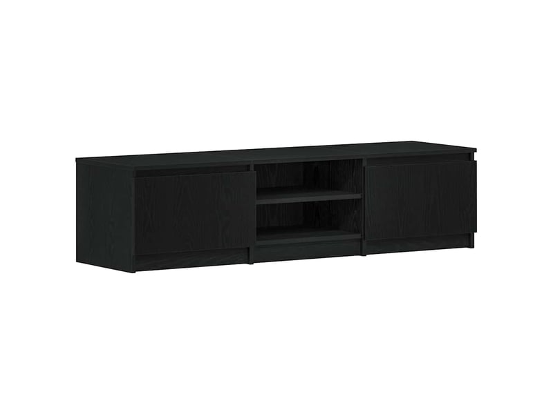  Meuble tv - banc tv - meuble de rangement en chêne noir 140x40x36 cm bois d'ingénierie  - Conforama A