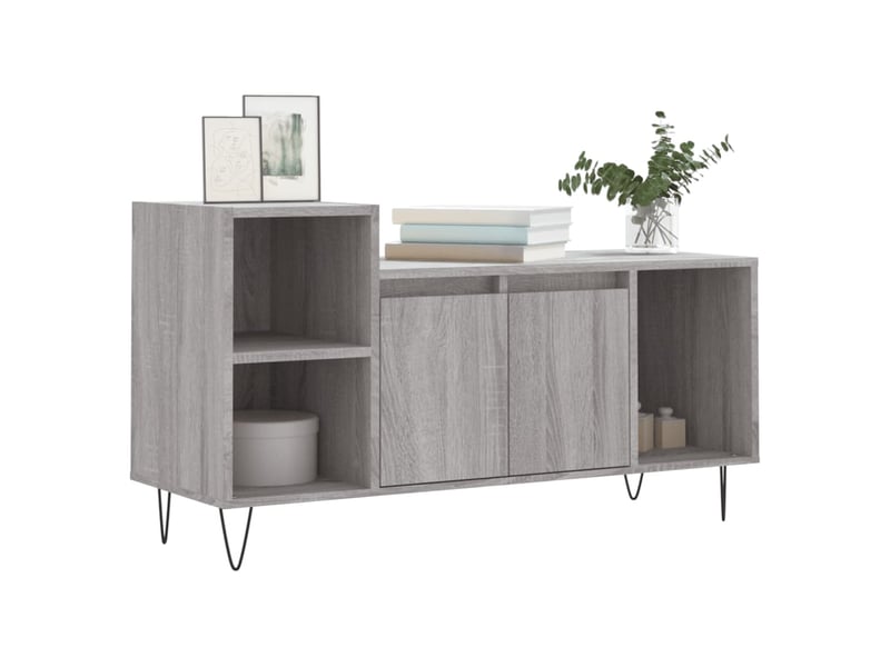  Meuble tv - banc tv - meuble de rangement sonoma gris 100x35x55 cm bois d'ingénierie  - Conforama C