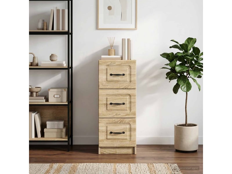  Armoire de rangement bureau, armoire à tiroirs chêne sonoma 33 x 34,5 x 87 cm  - Conforama D