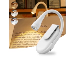 Lot de 6 lampe de lecture led à pince rechargeable, 3 températures de couleur, intensité réglable, lampe portable pour lire au lit, blanc, lot de 6