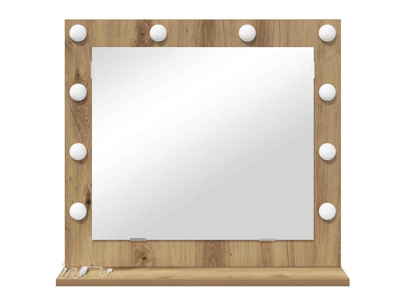 Miroir de vanité, miroir de coiffeuse chêne artisanal 60 x 55 x 18 cm rectangulaire cf62752 - Conforama D