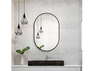 Miroir forme atypique à fixer coloris noir <strong>EVRYAE </strong>  <strong></strong> - 90 cm x 60 cm