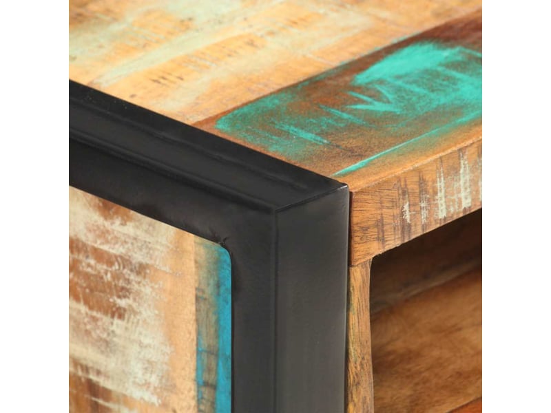  Table de chevet - cabinet de chevet - table de nuit 40x35x55 cm bois de récupération massif  - Conforama C
