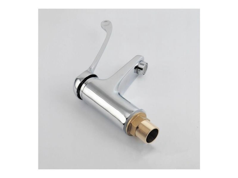  Mitigeur lavabo avec poignée médicale, robinet de salle de bains pmr, chromé, argent - gris  - Conforama B