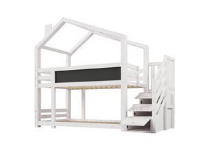 Lit superposé 90x200 cm <strong>KORFEE</strong>  <strong></strong> coloris blanc