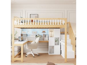 Lit mezzanine 140x200 cm <strong>ZOVIRA</strong>  <strong></strong> coloris bicolore