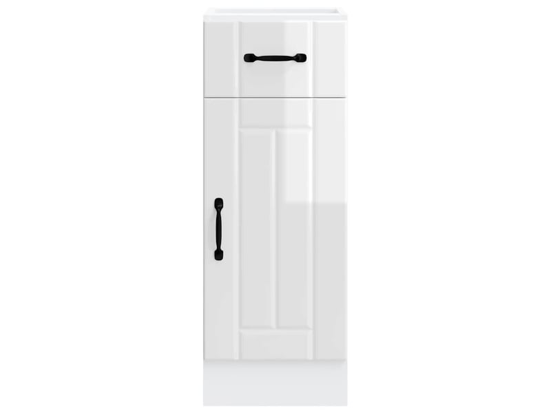  Meuble de rangement, armoire de cuisine lucca blanc brillant bois ingénierie shl7011  - Conforama E