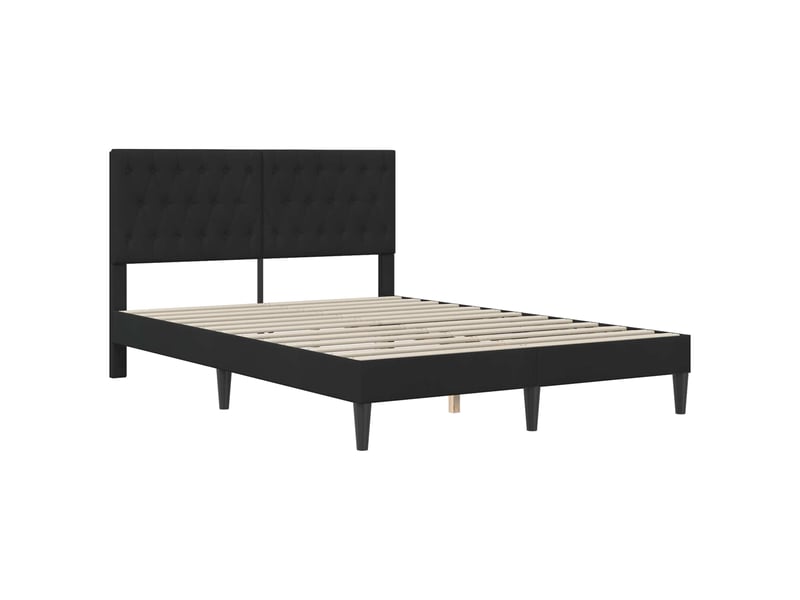  Lit double- lit adulte -  cadre de lit avec tête de lit noir 120 x 190 cm velours  - Conforama B