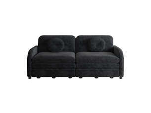 Canapé droit convertible BGSRYAO 2 places Tissu noir
