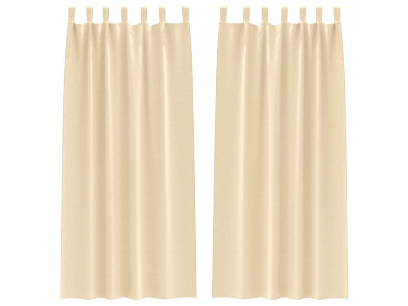  Lot de 2 rideaux occultants, rideaux black-out avec anneaux crème 245 x 140 cm cf44631  - Conforama A