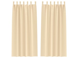 Lot de 2 rideaux occultants, rideaux black-out avec anneaux crème 245 x 140 cm cf44631
