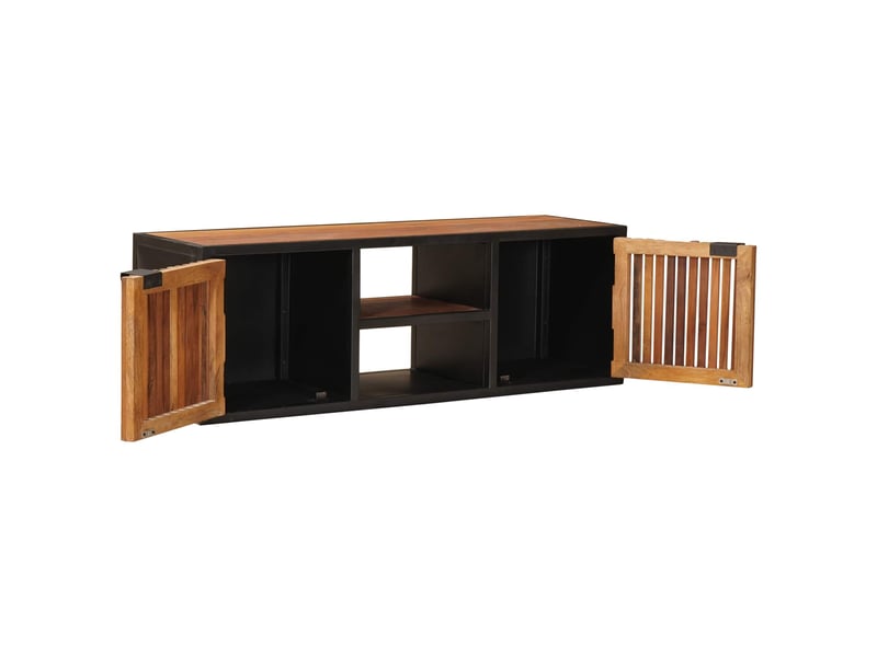 Meuble tv - banc tv - meuble de rangement fait main 105 x 30 x 35 cm bois de mangue massif  - Conforama E