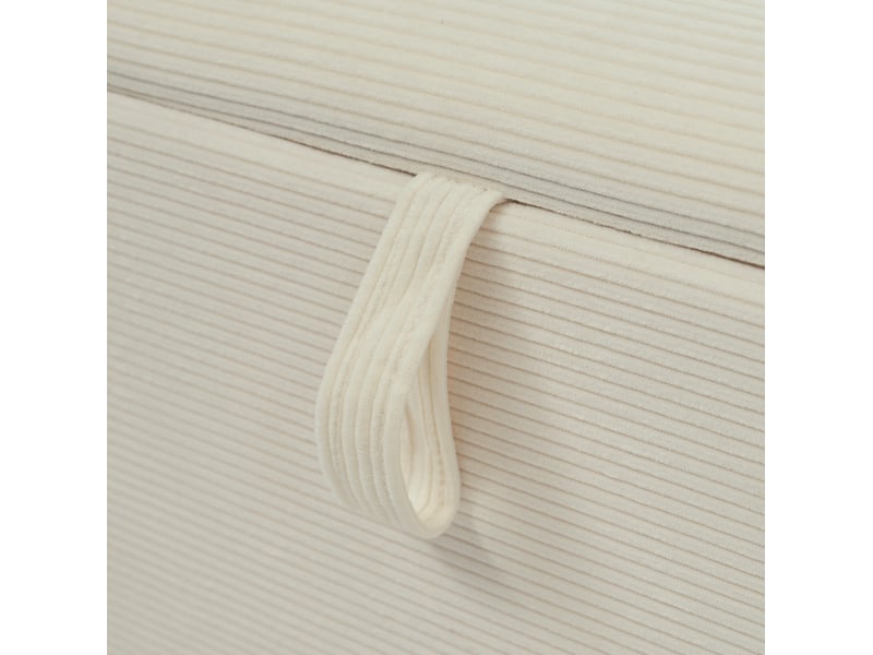  Banc de lit 175 x 38 x 46 cm beige en velours cotele, coffre de rangement a ouverture hydraulique  - Conforama E