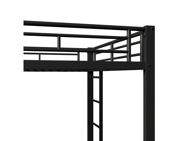 Lit superposé 140x200 cm gigogne 3 sommiers avec échelle, métal, noir, sans matelas - Conforama D