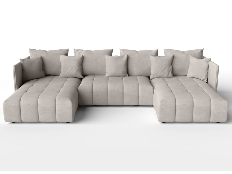  Canapé panoramique beige veliro canapé en u 353 cm de large VeliroU - Conforama A