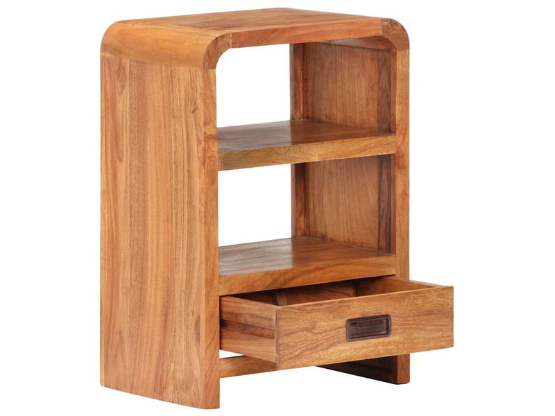  Table de chevet - cabinet de chevet - table de nuit 40x30x60 cm bois acacia massif et finition miel  - Conforama A