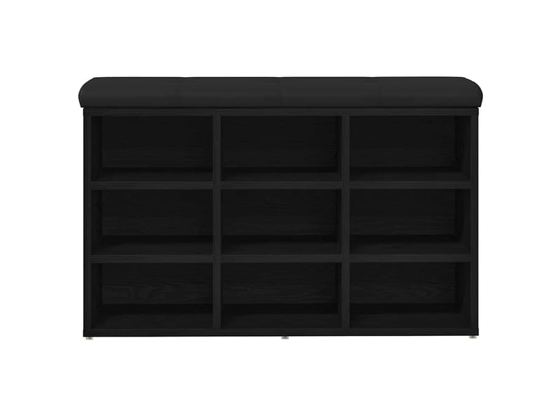 Banc à chaussures, banc de rangement noir 82x32x50 cm bois d'ingénierie  - Conforama E