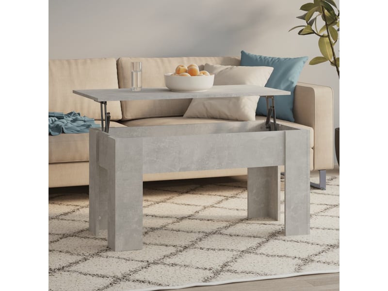  Table basse | table de salon gris béton 101x49x52 cm bois d'ingénierie shl9165  - Conforama B
