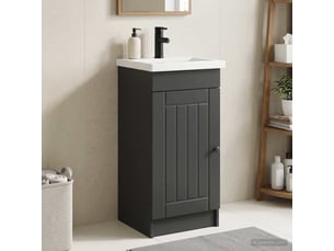 Meuble salle de bain avec évier, meuble de rangement noir 42x40x84.5 cm shl1131