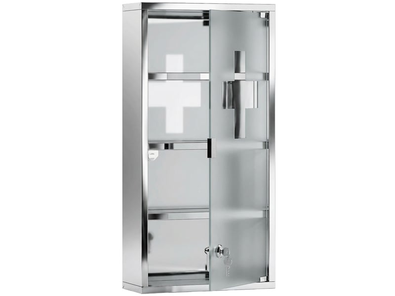  Armoire à pharmacie à quatre niveaux en acier inoxydable 30 x 12 x 60 cm  - Conforama A
