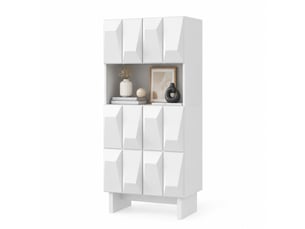 Vitrine coloris blanc 1 étagère(s) STILVORA  - 60.5 cmx135.5 cm