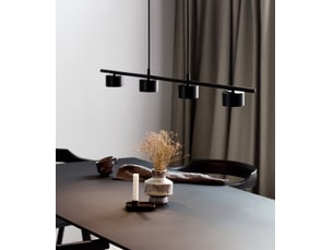 Suspension spot minimaliste scandinave, clyde 4-rail en métal noir, ip20, nordlux
