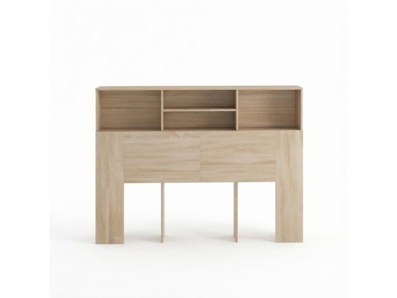 Tête de lit,140x19x103,5 cm,4 niches,effet bois naturel  - Conforama A