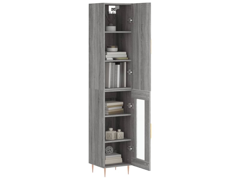  Buffet haut - bahut - meuble de rangement sonoma gris 34,5x34x180 cm bois d'ingénierie  - Conforama C