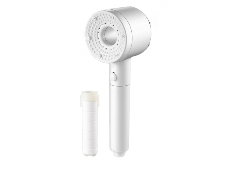 Pommeau de douche 7 en 1, 5 modes réglables, haute pression, économie d'eau, filtre portable, crochet, tuyau, accessoires de salle de bain - Conforama A