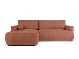 Canapé d'angle gauche fixe LOUNGITUDE CASSIS 4 places Tissu Terracotta