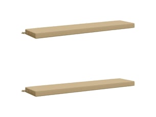 Lot de 2 coussins de banc, coussins d'assise soest 100 % polyester beige cf56770