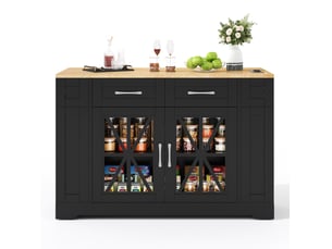 Îlot de cuisine mobile 120x40(65)x92 cm noir et naturel avec table rabattable