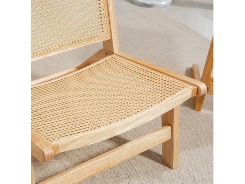 Fauteuil relax sans accoudoirs 64 x 70 x 74 cm – naturel – dossier et assise large en rotin respirant - Conforama B