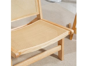 Fauteuil relax sans accoudoirs 64 x 70 x 74 cm – naturel – dossier et assise large en rotin respirant