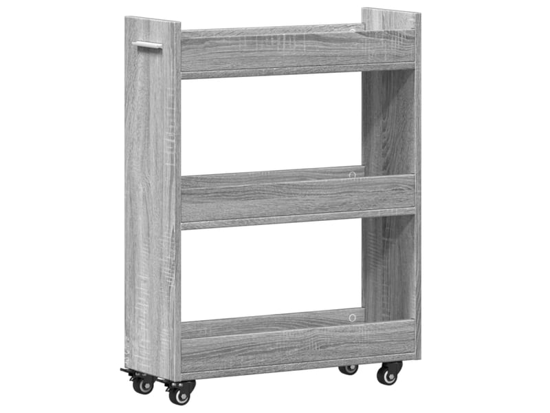 Armoire de rangement, armoire avec roues sonoma gris 60x22x79 cm bois d'ingénierie  - Conforama A