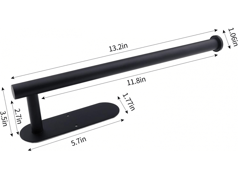  Porte papier toilette, porte-mouchoirs en acier inoxydable, porte-serviettes porte rouleau auto-adhésif ou perçable,noir  - Conforama D