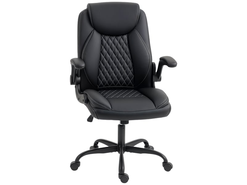 Fauteuil de bureau ergonomique, chaise bureau, polyuréthane, 67x65x110cm, noir - Conforama B