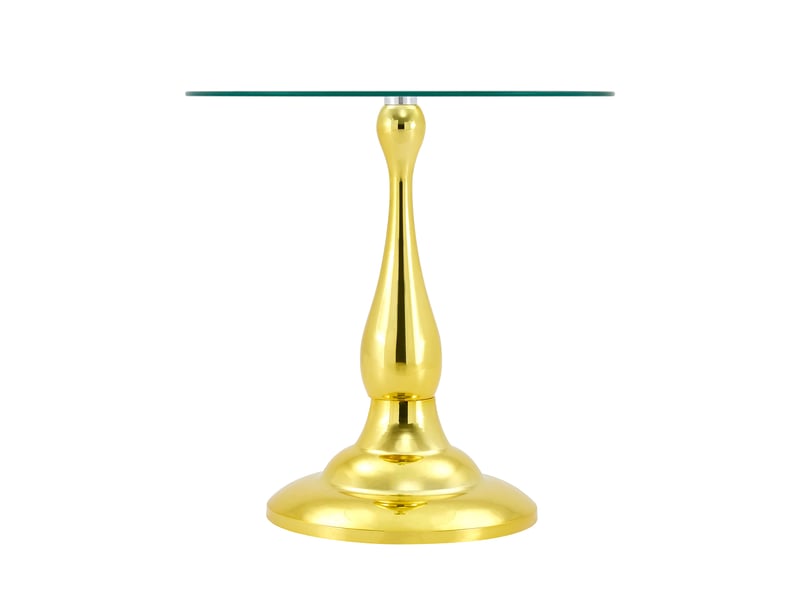  Table d’appoint ronde moderne, plateau en verre trempé, base stable, compacte pour salon et chambre  - Conforama A