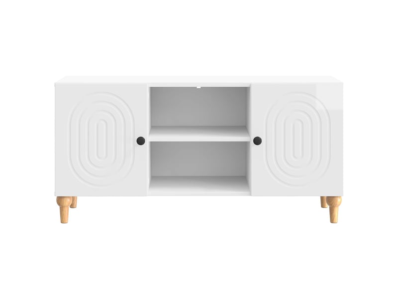  Meuble tv - banc tv - meuble de rangement blanc brillant 102 x 34,5 x 50 cm bois d'ingénierie  - Conforama E