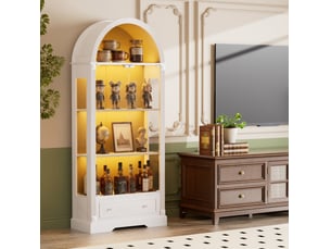 Vitrine coloris blanc 3 étagère(s) EVRYAE - 80 cmx180 cm