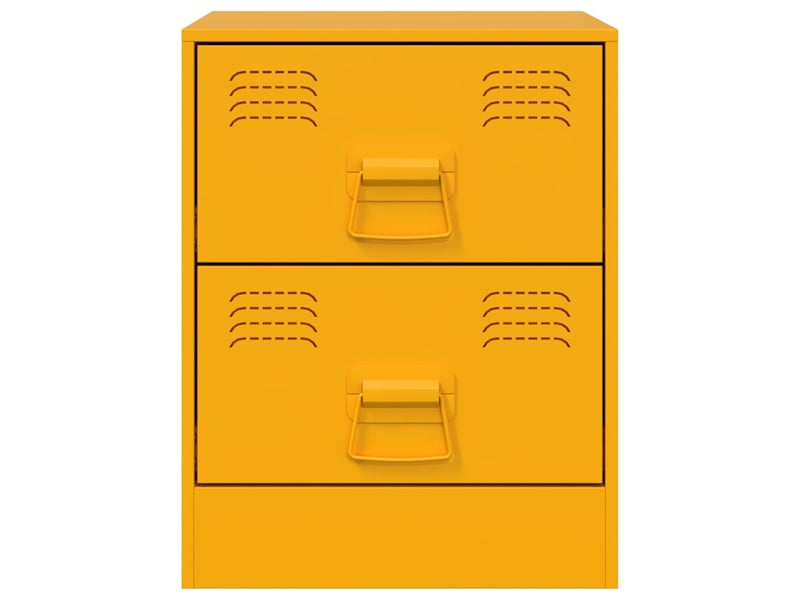  Vidaxl table de chevet 2 pcs jaune acier meuble rangement 34,5x39x44cm chambre salon  - Conforama C