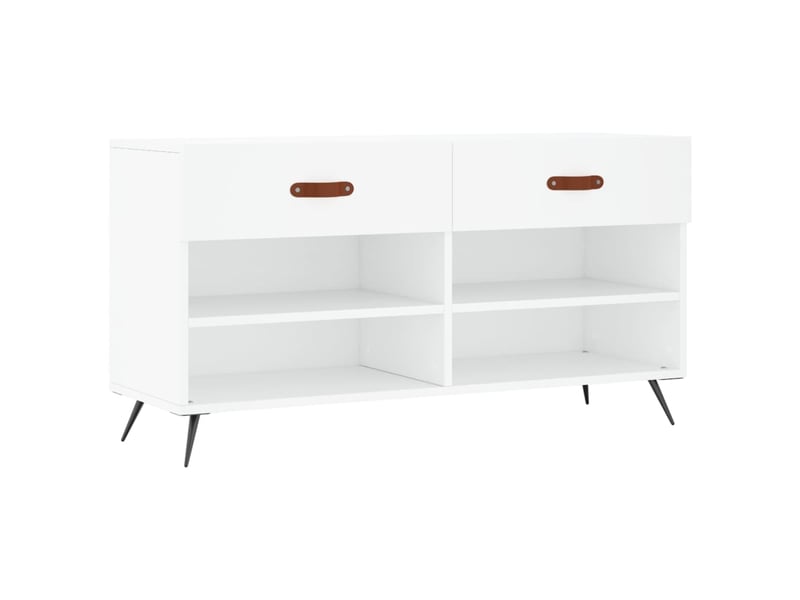 Banc à chaussures, meuble à chaussures blanc 102x35x55 cm bois d'ingénierie shl3158  - Conforama A